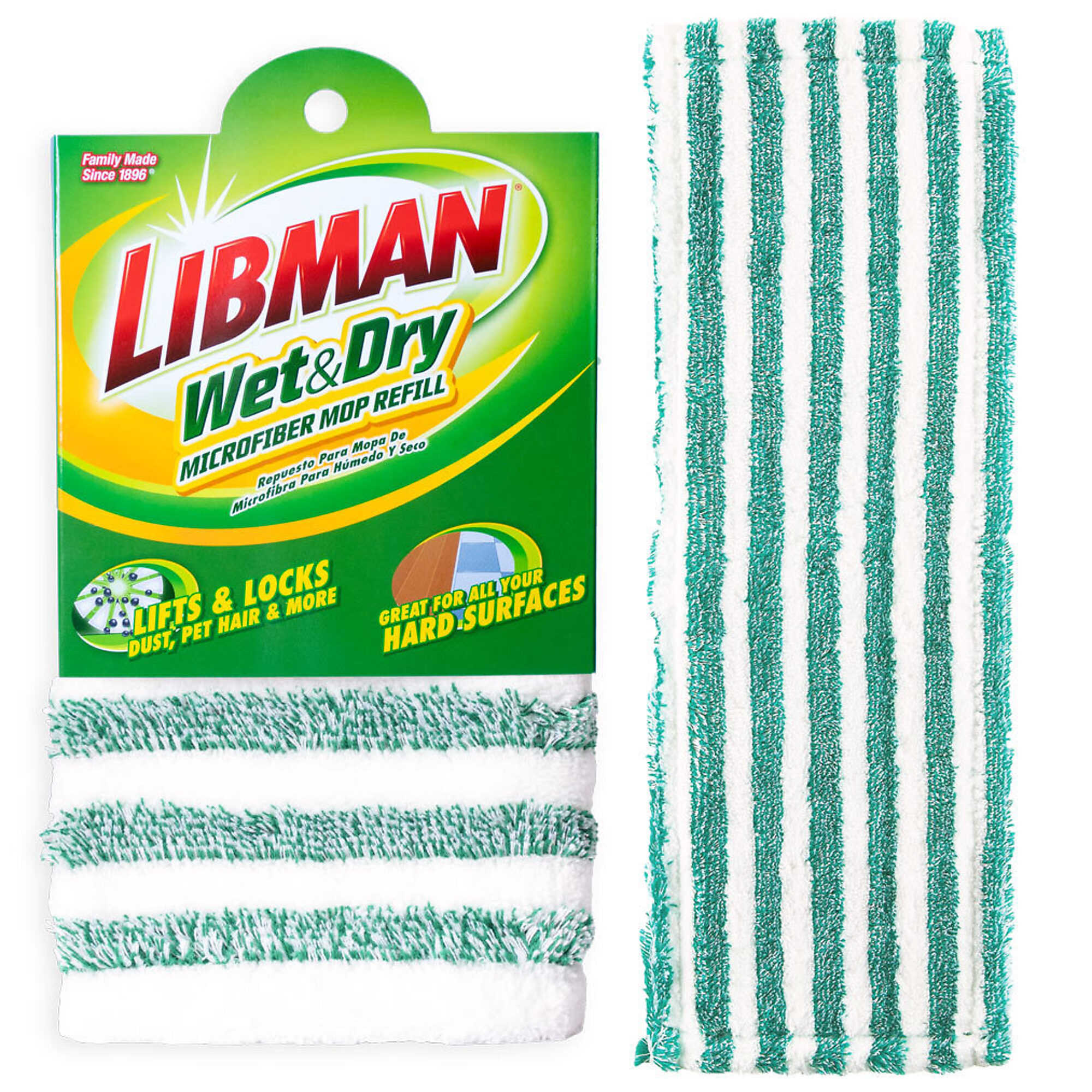 Libman, Wet Dry Microfiber Mop Refill 6PK, Width 5.13 in, Included (qty.) 6 Model# 119 6PK